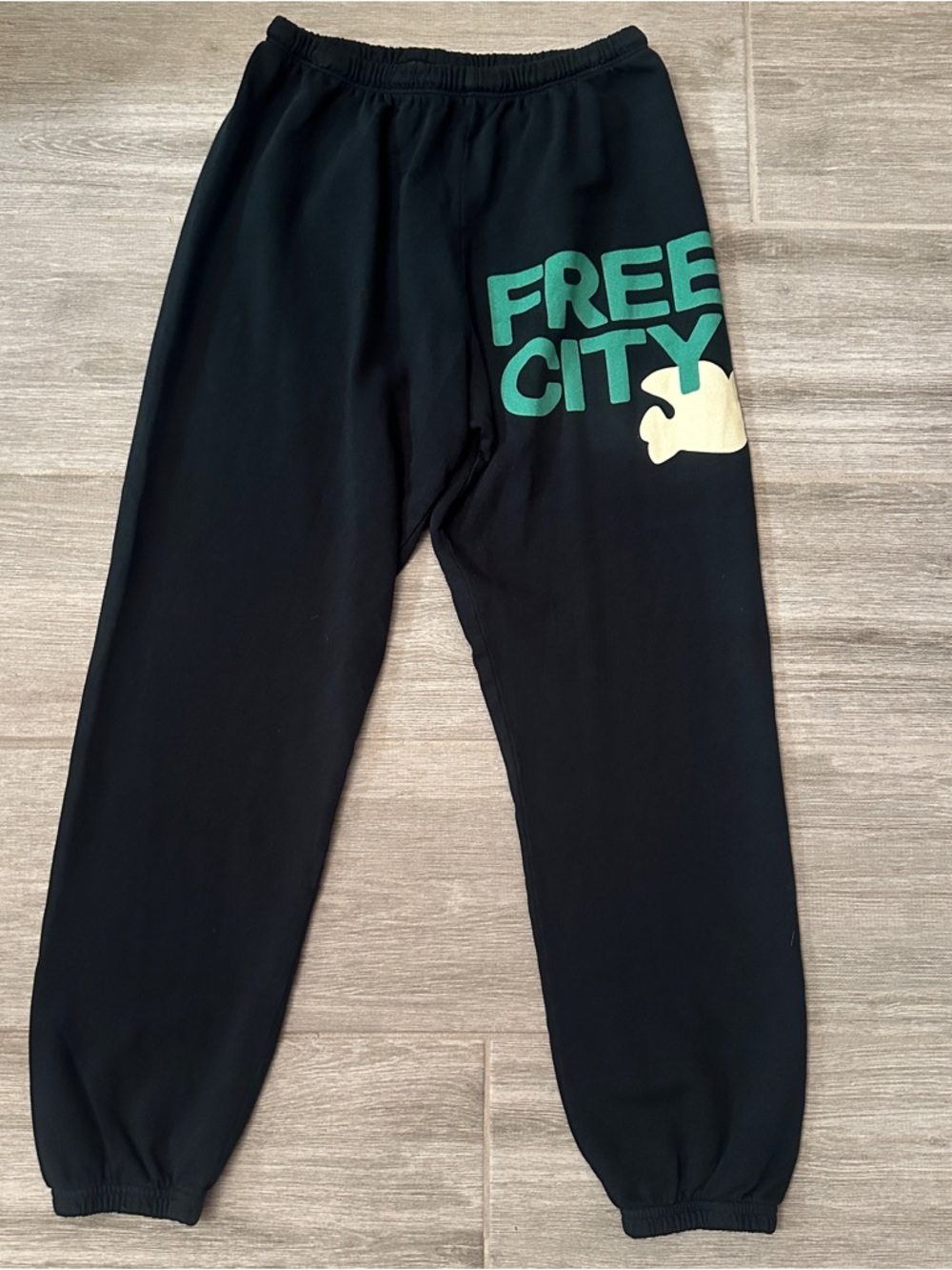 Freecity Green Cuffed Logo Sweatpants Small New